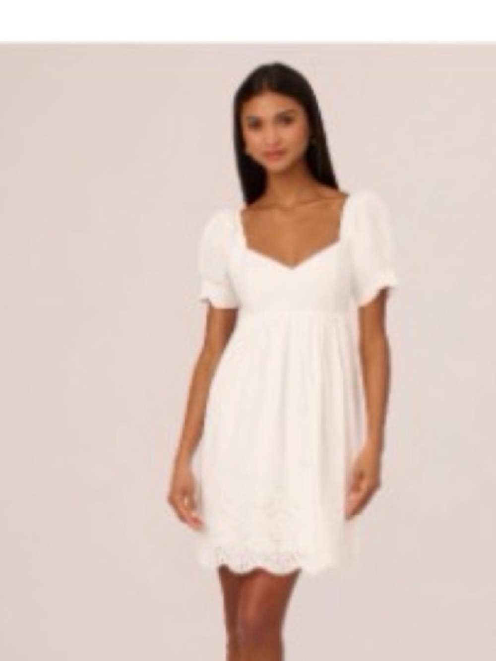 White Puff-Sleeve Mini Dress